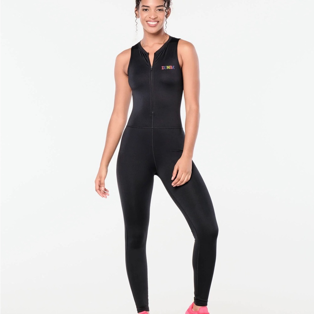Zumba Fitness Black Jumpsuit with Colorful Logo